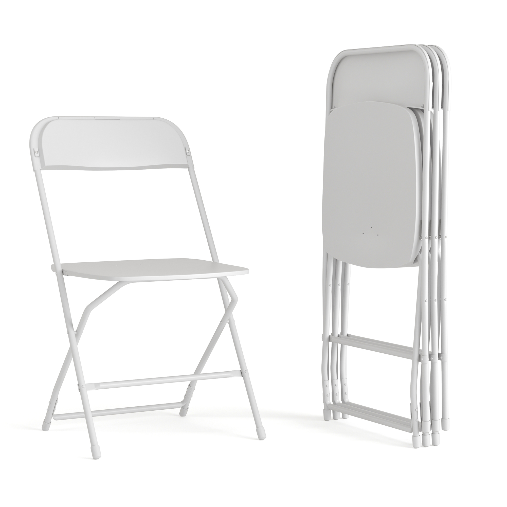 Flash Furniture, 4PK Commercial Grade White Plastic Folding Chairs, Included (qty.) 4 Model# 4LEL3WWH